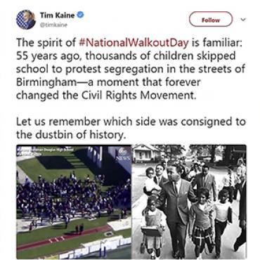 Senator Tweets Support for #NationalWalkoutDay, 2018 Teaser