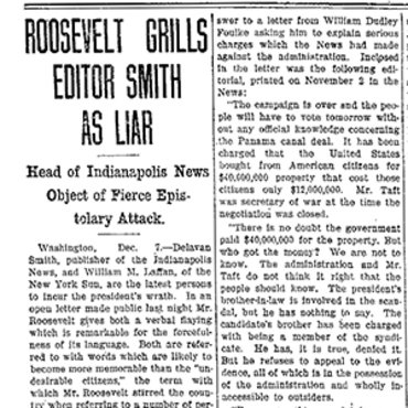 Roosevelt Denies Canal Allegations, 1908 teaser