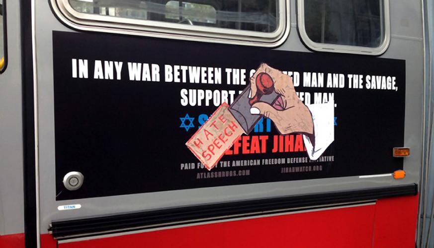 Defaced Anti-Muslim Ad on San Francisco Bus Teaser