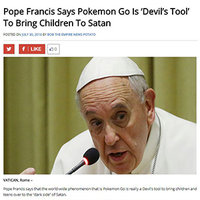 Story Purports to Know Pope's Views on Pokémon Go Teaser