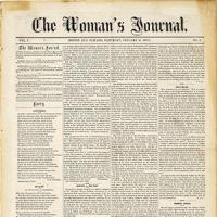 Front Page of First Issue of Woman's Journal Teaser
