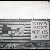 Pro-Suffrage Billboard in Iowa, 1916