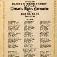 card from a 1908 commemoration of the Seneca Falls Convention