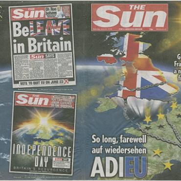 'The Sun' Celebrates Brexit Vote Result, 2016