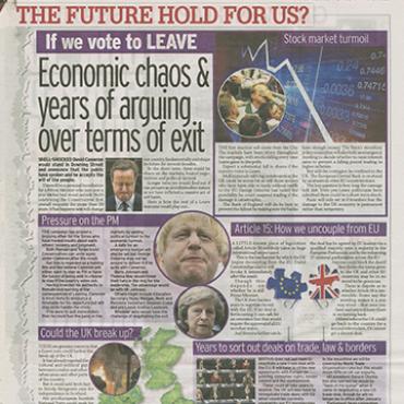 'Daily Mirror' Predicts Impact of Brexit Vote, 2016