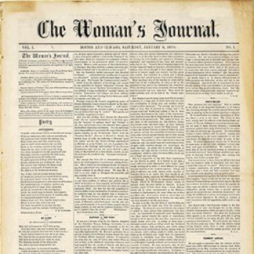 Front Page of First Issue of Woman's Journal Teaser