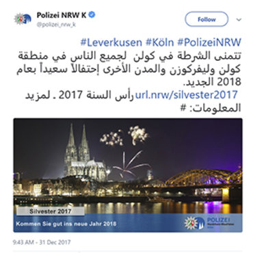 Cologne Police Tweet Holiday Message in Arabic, 2017 teaser