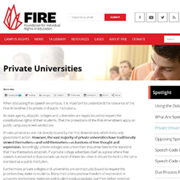 Group Advocates Free Speech on Private Campuses teaser