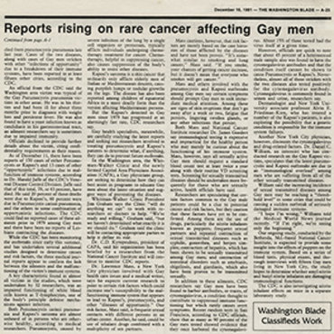 Gay Paper Covers Early AIDS Cases, 1981 (2 of 2) teaser