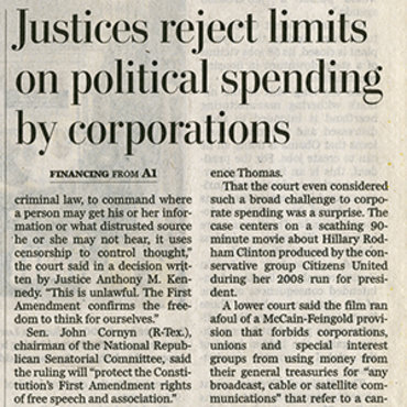 Analysis Examines Scope of Citizens United, 2010 teaser