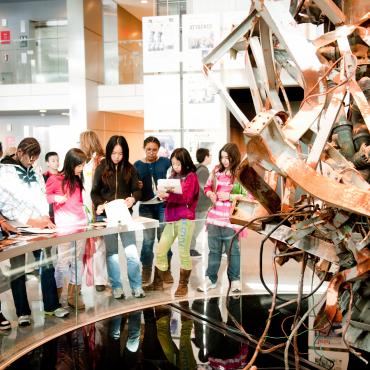 The 9/11 Gallery Sponsored by Comcast is a popular stop for teachers and students.