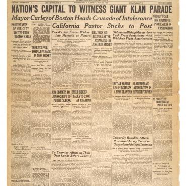 Klan Newspaper Announces D.C. Parade