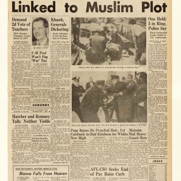 News Services Report Malcolm X's Death