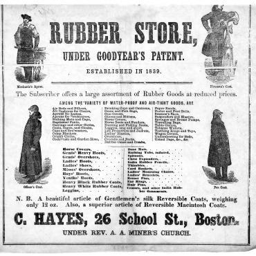 An advertisement for rubber products