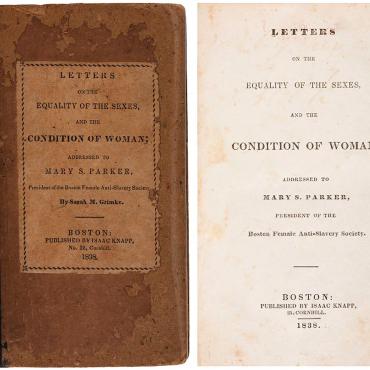 Cover of Sarah Grimké's "Letters on the Equality of the Sexes"