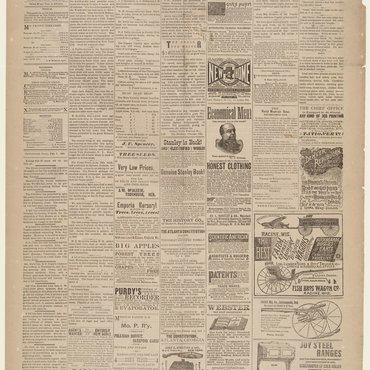 The article about Nellie Bly and Elizabeth Bisland appears at the top of the second column from the left, with no headline.