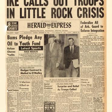In an extra edition, the Los Angeles Evening Herald Express reports on the move to enforce the integration of Central High School.