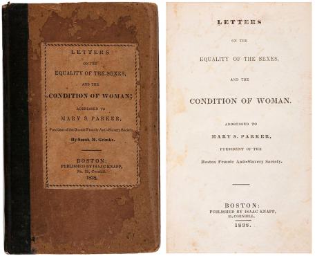 Cover of Sarah Grimké's "Letters on the Equality of the Sexes"