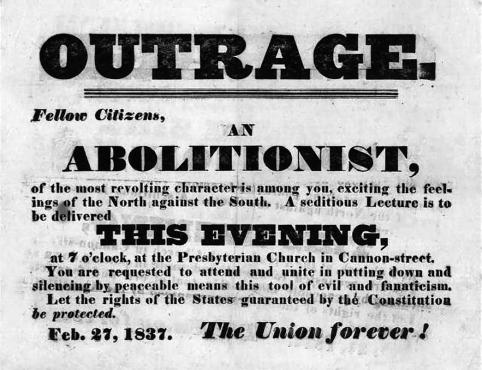 1837 anti-abolitionist handbill