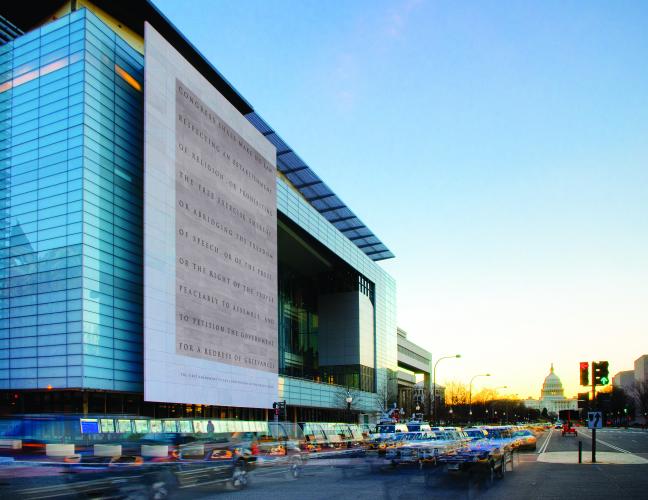 Front of Newseum on Pennsylvania Ave.
