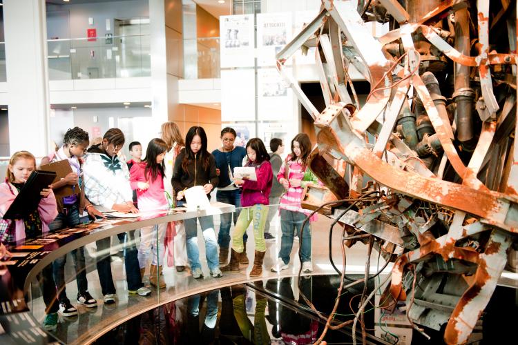The 9/11 Gallery Sponsored by Comcast is a popular stop for teachers and students.